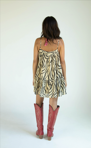 where i'd run animal print mini dress