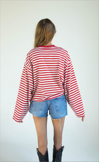 hogs block stitch stripe long sleeve tee