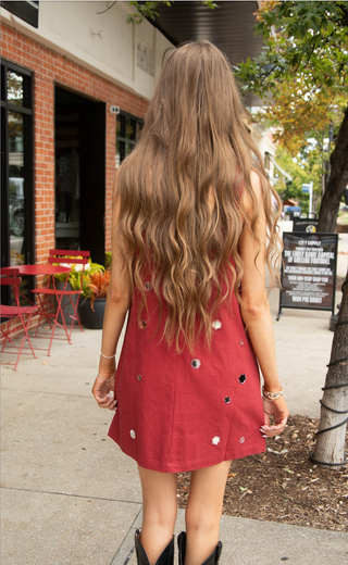 smoke and mirrors mini dress - crimson