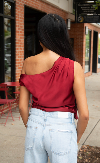 seeing sideways off the shoulder top - wine