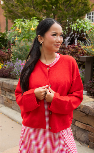 last thing cardigan - red