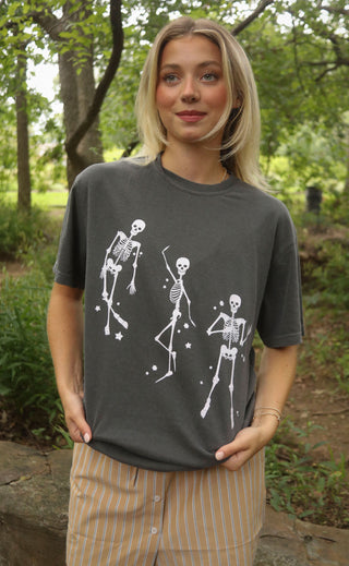 friday + saturday: dancing skeleton t shirt