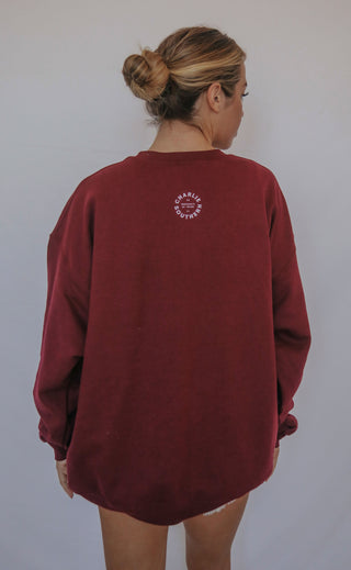charlie southern: merry and bright sweatshirt - marroon