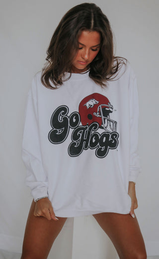 charlie southern: go hogs helmet corded sweatshirt