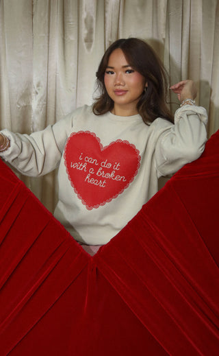 friday + saturday: broken heart sweatshirt