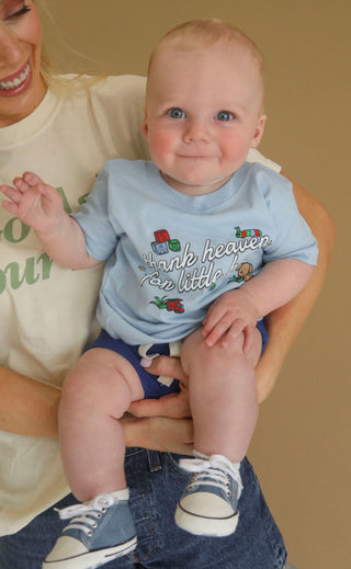 friday + saturday: thank heaven for little boys tee (baby)