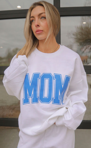 friday + saturday: mom sweatshirt - blue